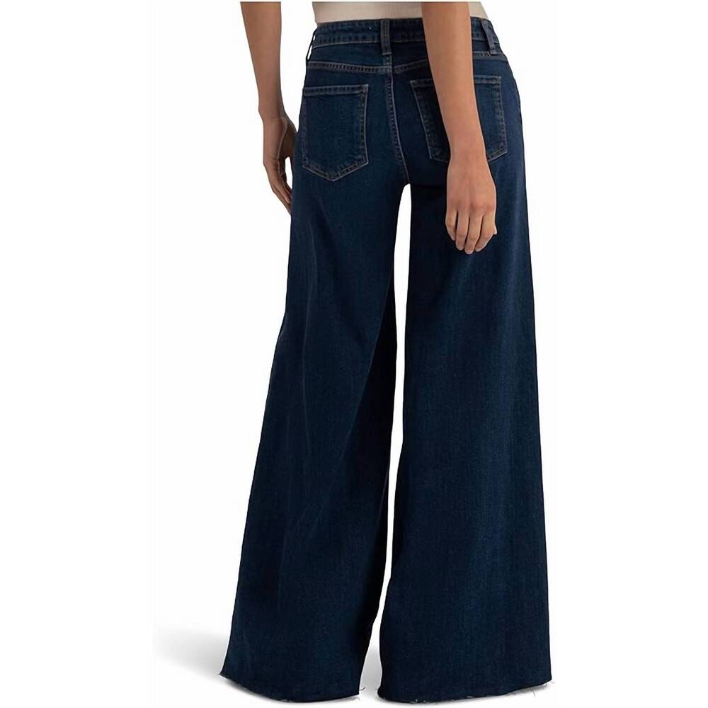 NEW KUT FROM THE KLOTH blake high rise fab ab super wide leg raw hem jeans in in - Picture 4 of 5